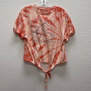 Fifth Sun Women's Medium T-Shirt Top Tie Dye Front NASA Graphic Rolled Sleeves